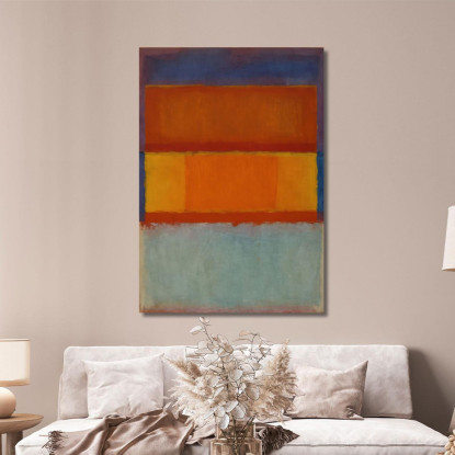 Ocra Intenso Arancione Bruciato E Blu Ceruleo Ispirato A Mark Rothko irhk6 quadro stampato su tela