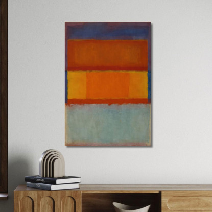 Ocra Intenso Arancione Bruciato E Blu Ceruleo Ispirato A Mark Rothko irhk6 quadro stampato su tela