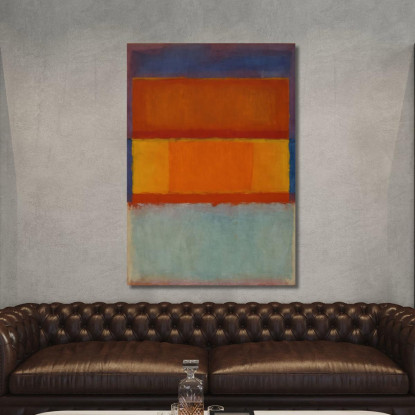 Ocra Intenso Arancione Bruciato E Blu Ceruleo Ispirato A Mark Rothko irhk6 quadro stampato su tela