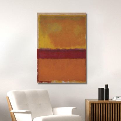 Rosso Intenso Su Ambra Calda Stile Mark Rothko irhk7 quadro stampato su tela