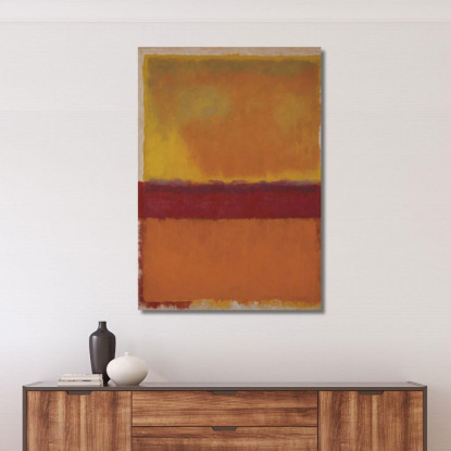Rosso Intenso Su Ambra Calda Stile Mark Rothko irhk7 quadro stampato su tela