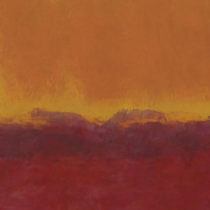 Rosso Intenso Su Ambra Calda Stile Mark Rothko irhk7 quadro stampato su tela