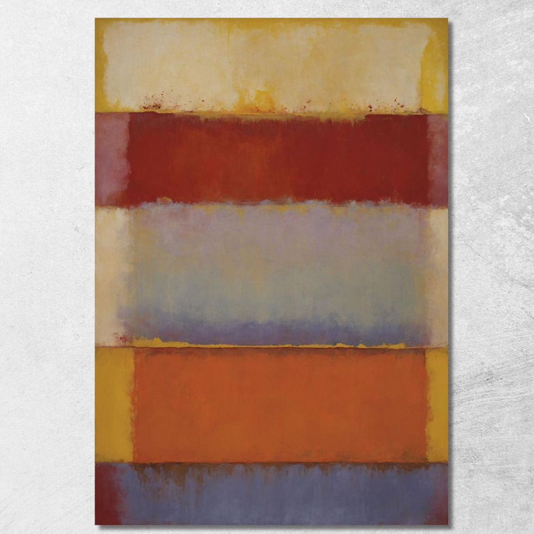 Oro E Scarlatto Su Violetto Soffice Ispirato A Mark Rothko irhk9 quadro stampato su tela