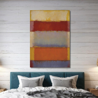 Oro E Scarlatto Su Violetto Soffice Ispirato A Mark Rothko irhk9 quadro stampato su tela