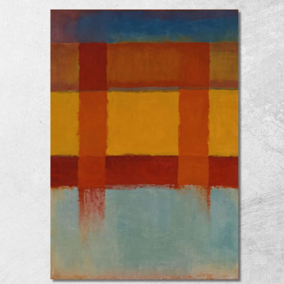 Campi Dorati Con Colonne Rosse Stile Mark Rothko irhk10 quadro stampato su tela