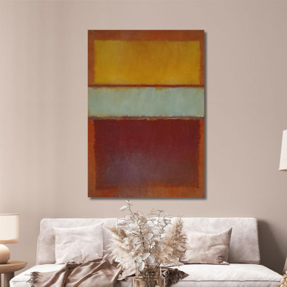 Ocra Ciano E Rosso Intenso Stile Mark Rothko irhk13 quadro stampato su tela