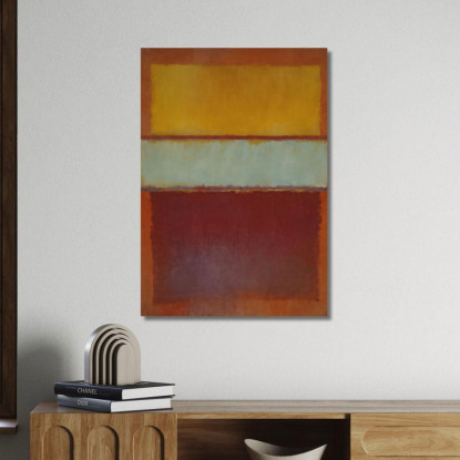 Ocra Ciano E Rosso Intenso Stile Mark Rothko irhk13 quadro stampato su tela