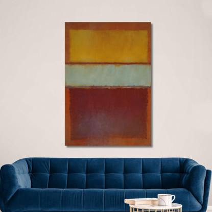 Ocra Ciano E Rosso Intenso Stile Mark Rothko irhk13 quadro stampato su tela