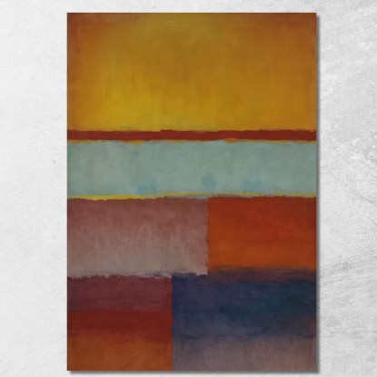 Ocra Ciano Rosso Intenso E Blu Reinterpretazione Mark Rothko irhk14 quadro stampato su tela