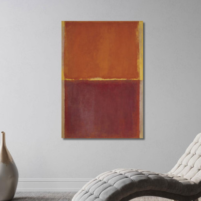 Ruggine E Marrone Con Bordi Gialli Stile Mark Rothko irhk16 quadro stampato su tela