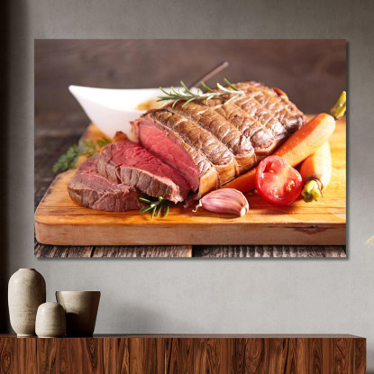 Quadro Moderno Arrosto Di Manzo Su Tagliere foo3 quadro stampato su tela