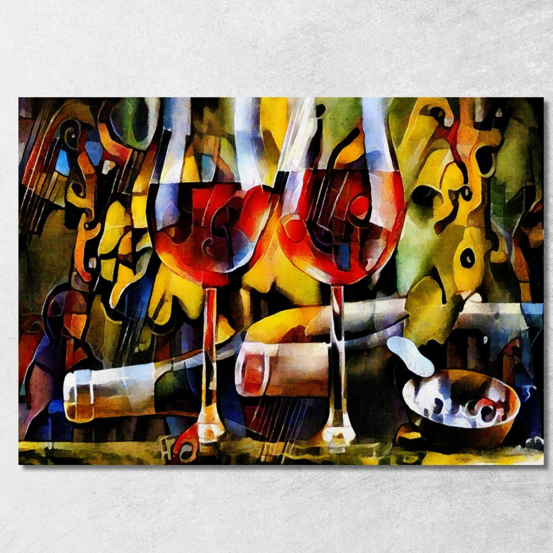 Quadro Moderno Arte E Vino Un Connubio Perfetto foo5 quadro stampato su tela