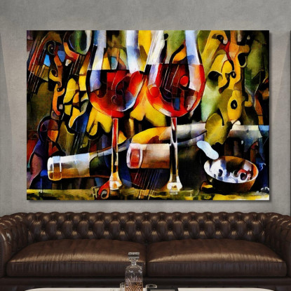Quadro Moderno Arte E Vino Un Connubio Perfetto foo5 quadro stampato su tela