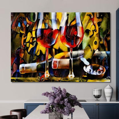 Quadro Moderno Arte E Vino Un Connubio Perfetto foo5 quadro stampato su tela