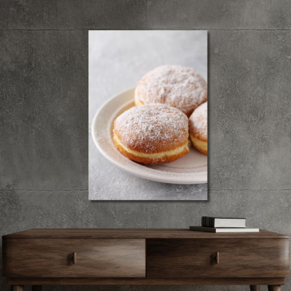 Quadro Moderno Bomboloni Zuccherati Su Piatto Bianco foo6 quadro stampato su tela