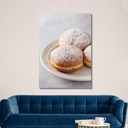 Quadro Moderno Bomboloni Zuccherati Su Piatto Bianco foo6 quadro stampato su tela