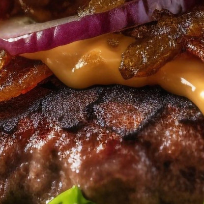 Quadro Moderno Burger Con Bacon Croccante E Cipolla Caramellata foo9 quadro stampato su tela