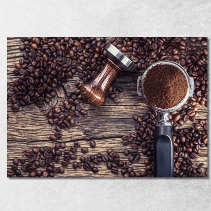 Quadro Moderno Caffè Macinato Su Legno Rustico foo13 quadro stampato su tela