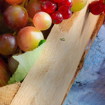 Quadro Moderno Cassetta Di Frutta Colorata Su Tavolo Di Legno foo19 quadro stampato su tela