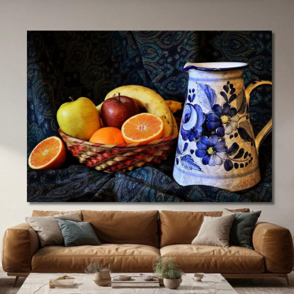 Quadro Moderno Cestino Di Frutta foo21 quadro stampato su tela