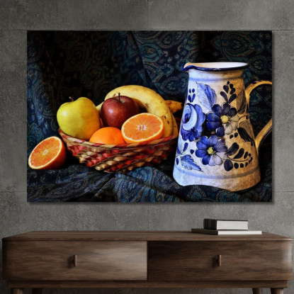Quadro Moderno Cestino Di Frutta foo21 quadro stampato su tela