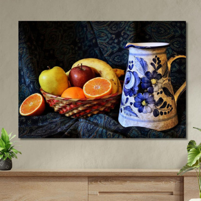 Quadro Moderno Cestino Di Frutta foo21 quadro stampato su tela