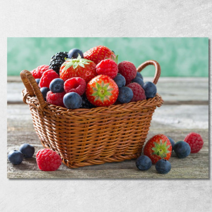 Quadro Moderno Cestino Di Frutti Di Bosco Freschi foo22 quadro stampato su tela