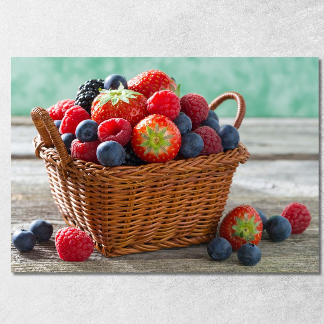 Quadro Moderno Cestino Di Frutti Di Bosco Freschi foo22 quadro stampato su tela