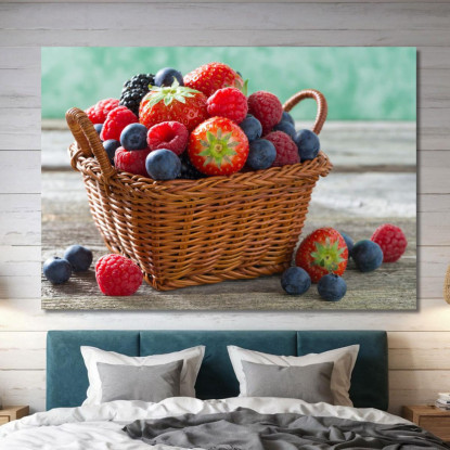 Quadro Moderno Cestino Di Frutti Di Bosco Freschi foo22 quadro stampato su tela
