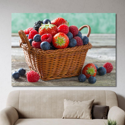 Quadro Moderno Cestino Di Frutti Di Bosco Freschi foo22 quadro stampato su tela