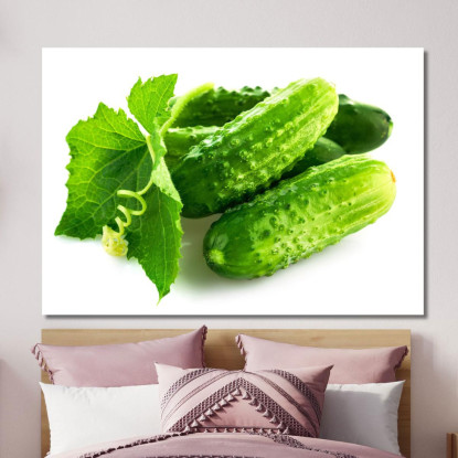 Quadro Moderno Cetrioli Freschi Con Foglia Verde foo23 quadro stampato su tela