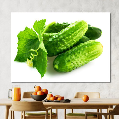 Quadro Moderno Cetrioli Freschi Con Foglia Verde foo23 quadro stampato su tela