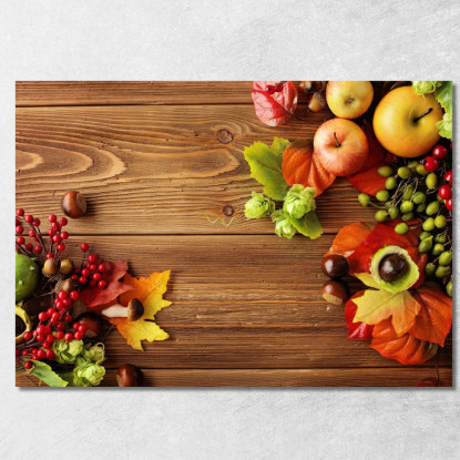 Quadro Moderno Composizione Autunnale Con Mele E Bacche foo36 quadro stampato su tela