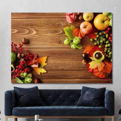 Quadro Moderno Composizione Autunnale Con Mele E Bacche foo36 quadro stampato su tela