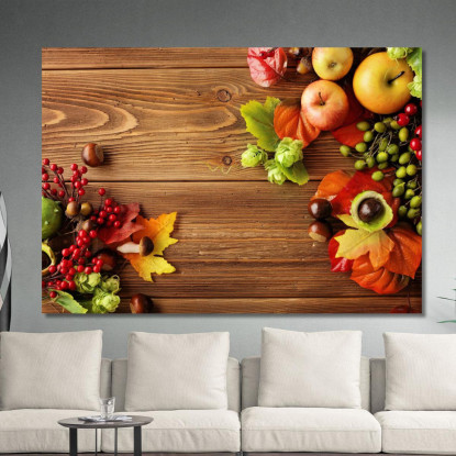 Quadro Moderno Composizione Autunnale Con Mele E Bacche foo36 quadro stampato su tela