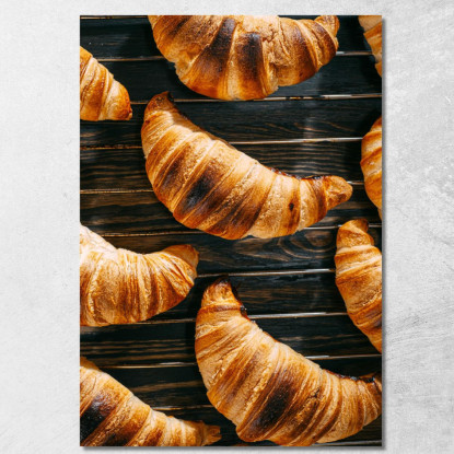 Quadro Moderno Croissants Dorati Su Griglia Di Raffreddamento foo47 quadro stampato su tela