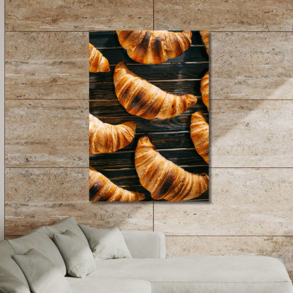 Quadro Moderno Croissants Dorati Su Griglia Di Raffreddamento foo47 quadro stampato su tela