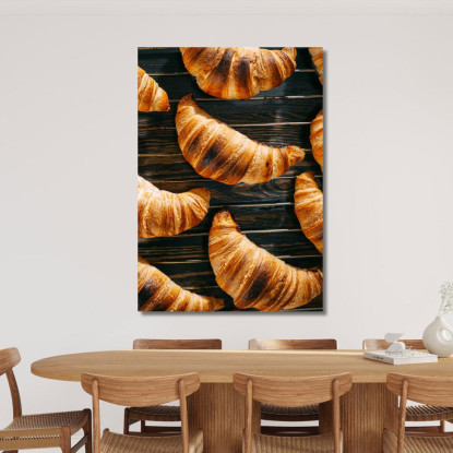 Quadro Moderno Croissants Dorati Su Griglia Di Raffreddamento foo47 quadro stampato su tela
