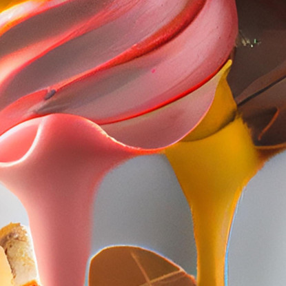 Quadro Moderno Gelato Artigianale Con Cioccolato E Panna Su Cono Croccante foo57 quadro stampato su tela