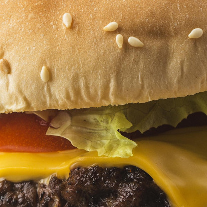 Quadro Moderno Hamburger Classico Con Formaggio Fuso E Lattuga Fresca foo62 quadro stampato su tela