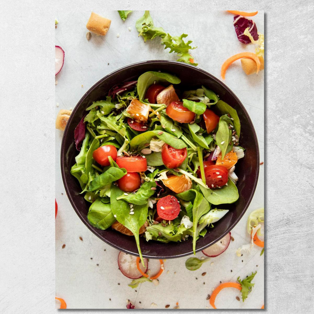 Quadro Moderno Insalata Con Verdure Fresche E Agrumi foo68 quadro stampato su tela