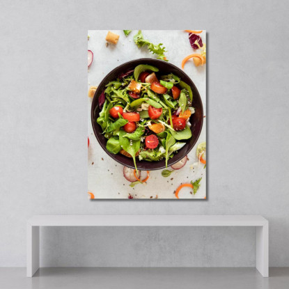 Quadro Moderno Insalata Con Verdure Fresche E Agrumi foo68 quadro stampato su tela