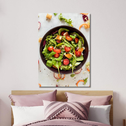Quadro Moderno Insalata Con Verdure Fresche E Agrumi foo68 quadro stampato su tela