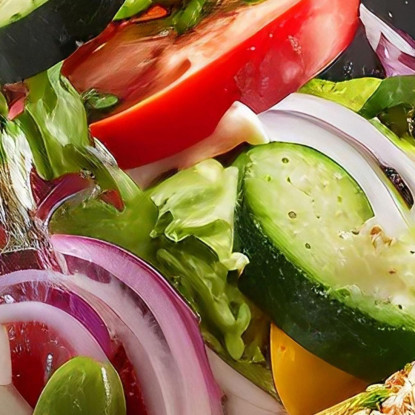 Quadro Moderno Insalata Greca Con Ingredienti In Volo foo72 quadro stampato su tela