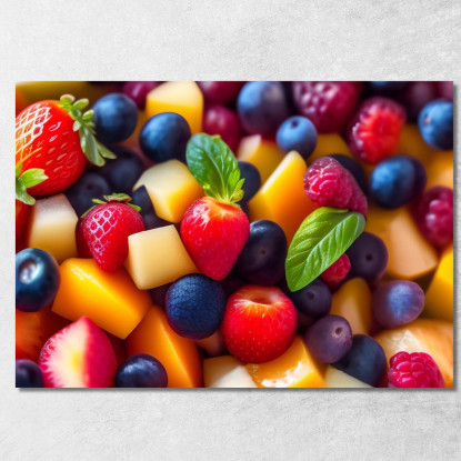 Quadro Moderno Macedonia Di Frutta E Formaggio foo78 quadro stampato su tela