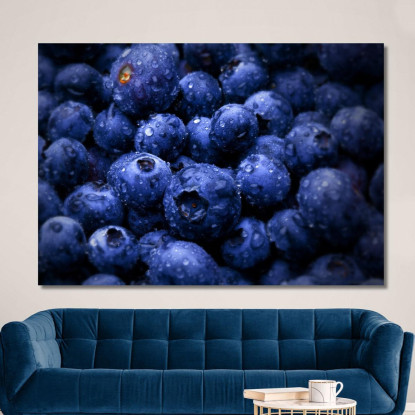 Quadro Moderno Mirtilli Blu Con Rugiada foo80 quadro stampato su tela