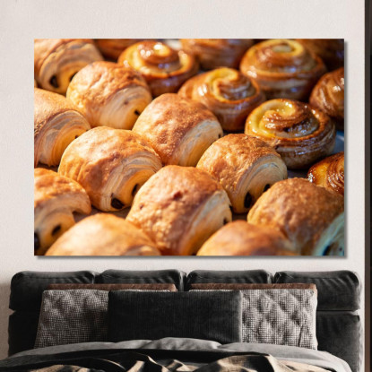 Quadro Moderno Pain Au Chocolat E Dolci Da Forno Dorati foo86 quadro stampato su tela