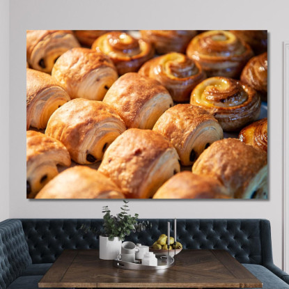 Quadro Moderno Pain Au Chocolat E Dolci Da Forno Dorati foo86 quadro stampato su tela