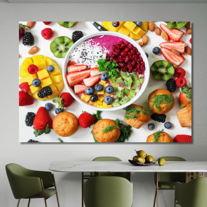 Quadro Moderno Smoothie Bowl Con Frutta Fresca E Semi foo101 quadro stampato su tela