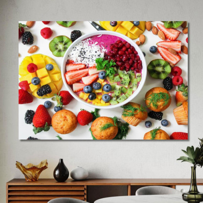 Quadro Moderno Smoothie Bowl Con Frutta Fresca E Semi foo101 quadro stampato su tela